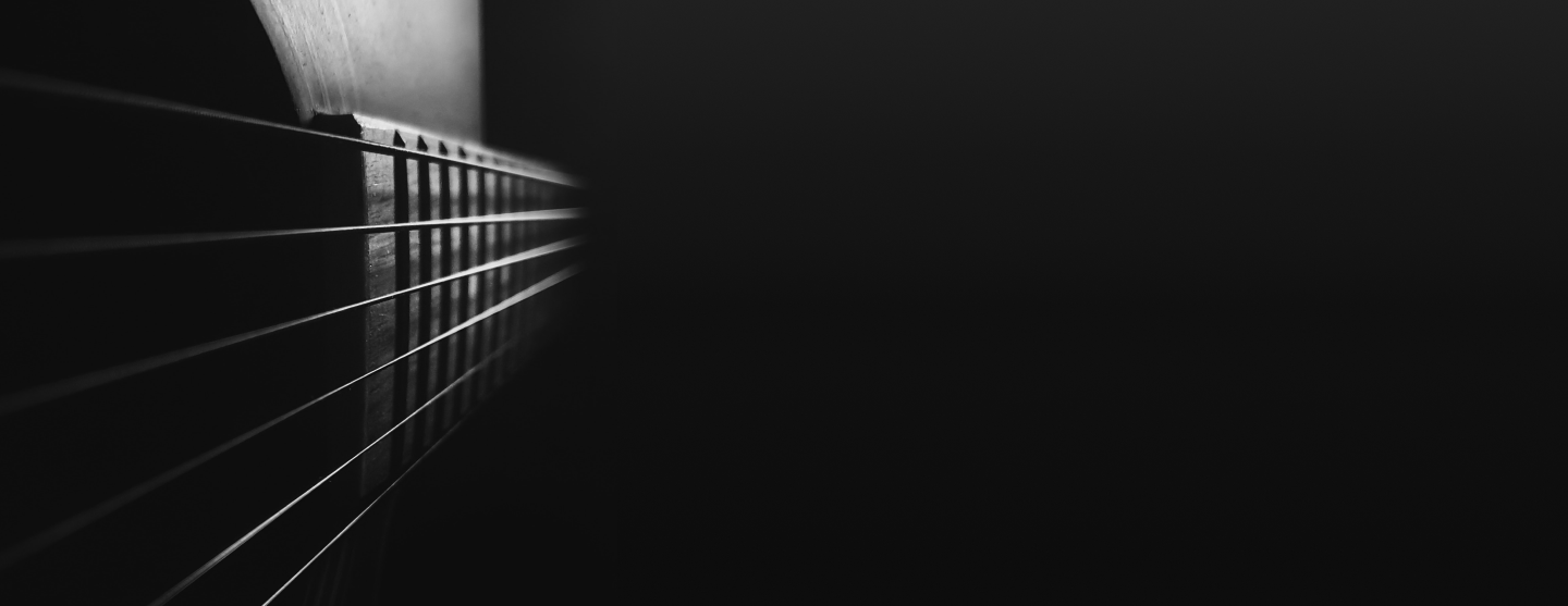 close up of guitar strings